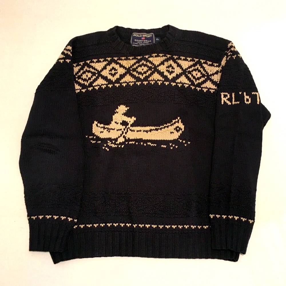 Polo navy canoe sweater, Xl